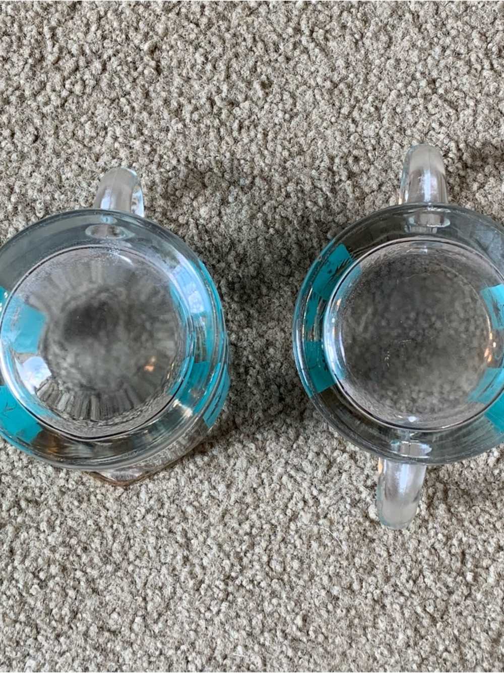 Vintage Bartlett Collins MCM Aqua Daisy Flower Power Sugar Bowl & Creamer Set - Picture 4 of 10